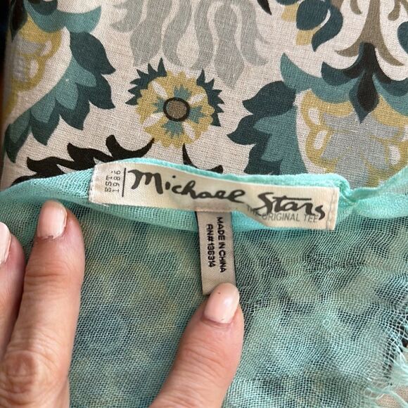 Michael Stars mint green polyester/viscose loose weave shawl or wrap - Picture 8 of 9